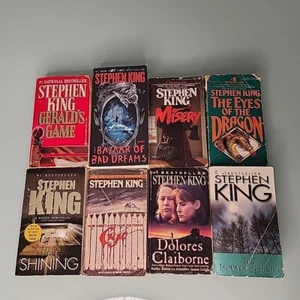 Steven King Horror Lot of 8 Paperback Books Geralds Game Misery The Shining Vtg - Picture 1 of 11