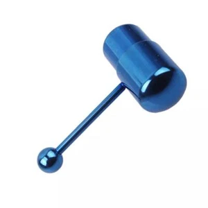Anello Lingua Vibrante Acciaio Inox Punk Tongue Bar Body Piercing Gioielli Blu - Foto 1 di 2