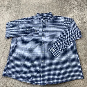 Members Mark Oxford Shirt Men's XXL Green Blue Plaid Casual Stretch - Picture 1 of 8