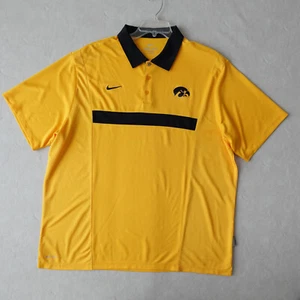 Nike Men's Shirt Size 2XL Iowa Hawkeyes Gold Polo Golf Ships Fast - Picture 1 of 16