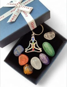 Chakra Set mit 7 natürlichen Kristallsteinen und einem Schlüsselanhänger - Bild 1 von 4