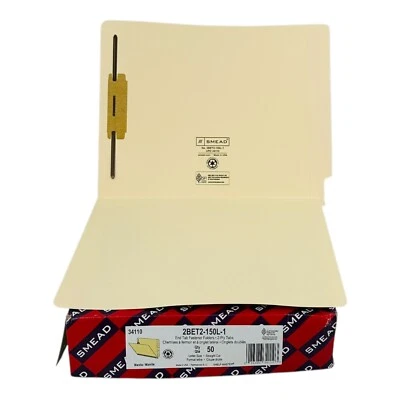 50 Carpetas Smead Letra Corte Recto Extremo Pestaña Sujetador Carpeta 1 Sujetador Manila Foto 1 de 4