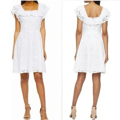  Vestido Ryegrass Blanco Ojales Talla XL Volantes Femenino Coqueta Bordado Nuevo con Etiquetas Foto 1 de 4