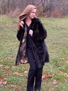 Mink fur coat, mink coat, real fur coat, mink fur jacket, black mink coat, re - Picture 1 of 9