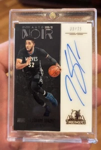 2016-17 Noir KARL ANTHONY TOWNS Auto /75 Knicks SP - Picture 1 of 2