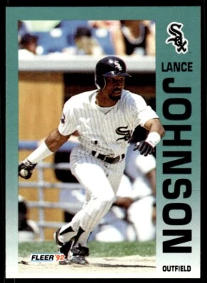 1992 Fleer Baseball Card Lance Johnson Chicago White Sox #87 - Image 1 of 2
