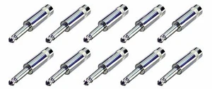 (10 PACK) REAN / NEUTRIK NYS201 1/4" Mono Cable Mount Nickel Plug w/Short Barrel - Picture 1 of 1