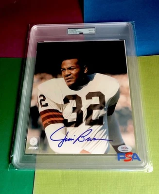 Jim Brown Signed 8x10 PSA/DNA Color Photo  - BROWNS GREAT - Image 1 of 4