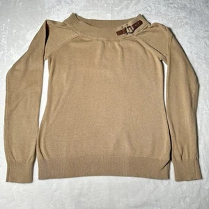 Lauren Ralph Lauren Damen Pullover Gr. Small Braun Kunstleder Schnalle Akzent - Bild 1 von 15