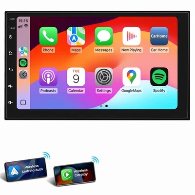 2 DIN Wireless Carplay Mit 7" Bildschirm Autoradio Bluetooth Android Auto RDS FM - Bild 1 von 4
