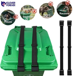 2PCS Trash Can Locks for Raccoon Bear Proof Outdoor Garbage Bins Security Straps - Picture 1 of 9