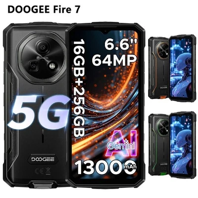 DOOGEE Fire 7 5G Robust Smartphone 16GB+256GB Android 15 Outdoor Handys 13000mAh - Bild 1 von 4