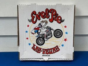 EVEL KNIEVEL MEMORABILIA EVEL PIE LAS VEGAS NEVADA PIZZA BOX UNUSED NICE - Picture 1 of 4