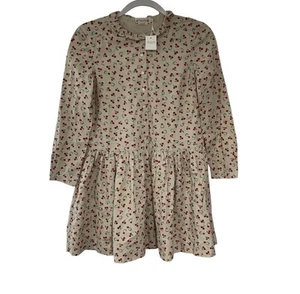 Bonpoint Girls Geraldine Dress 100% Cotton India Chic Cherry Heart Cream 12A NWT - Picture 1 of 9