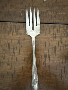 ANTIKE, VINTAGE SAMMLERSTÜCK SERVIERGABEL 8,25" ONEIDA TUDOR SILBERPLATTE - Bild 1 von 3