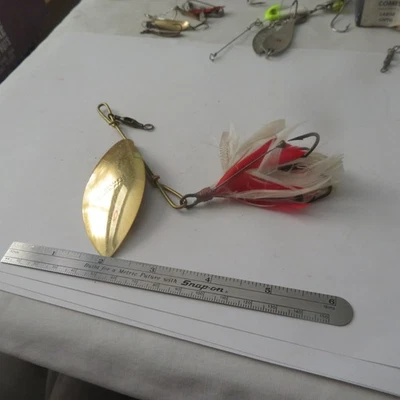 РЫБОЛОВНАЯ ПРИМАНКА СТАРАЯ НАДЕЖНАЯ 3 «WEEDLESS MUSKIE ЛОЖКА #8 НЕИСПОЛЬЗОВАННАЯ - Изображение 1 из 3