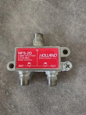 Holland HFS-2D 2-Way Coax Splitter Dish Network Approved Hopper & Joey - New - Image 1 of 4
