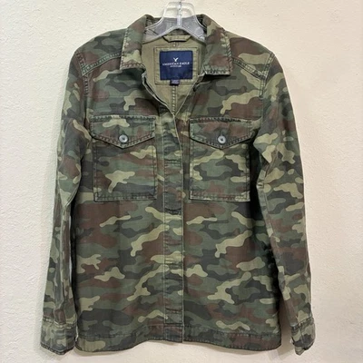 Chaqueta Camuflada American Eagle Novio Abrigo Militar Bordado NAH Corazón Talla XS Foto 1 de 4