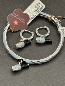 Lauren Adams Mädchen rhodinblau Armreif & Nagellack Ohrhänger NEU - Bild 1 von 10