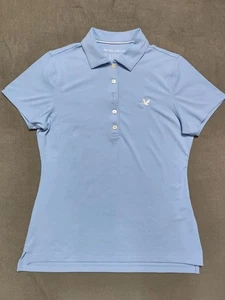 Peter Millar Polo Shirt Women Small Blue Performance Golf Crown UPF 50 Logo - Picture 1 of 9