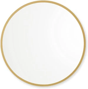 Better Bevel 24" x 24" Rubber Framed Round Bathroom Vanity Mirror in Matte Gold - Picture 1 of 5