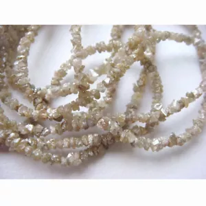 Perline diamantate grezze grezze non tagliate marrone champagne grezze 100% 3mm-2mm filo 4" - Foto 1 di 3