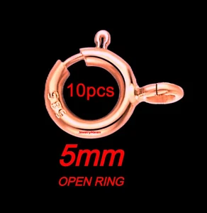 (10) 5mm STANDARD WEIGHT 14k Rose Pink Solid Gold Spring Ring Clasp OPEN Jump US - Picture 1 of 4