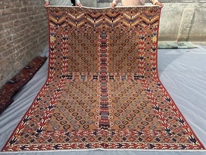 Hand knotted Afghan Turkoman Saryk Tribal Rug | 6x8 Living Room Nomadic Rug - Picture 1 of 16