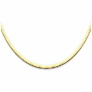 14k Yellow Gold Reversible Omega 4mm Chain with Box Catch 16",18" - Picture 1 of 12