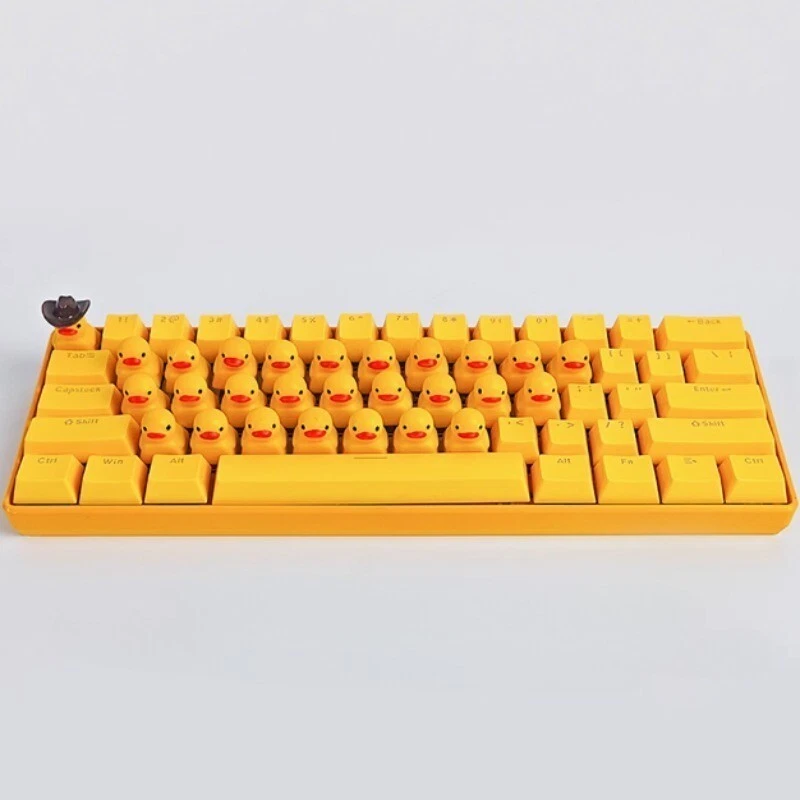 Yellow Cute Duck Mechanical Keyboard Press Crow USB Interface Keyboard Gifts NEW - Image 1 of 4
