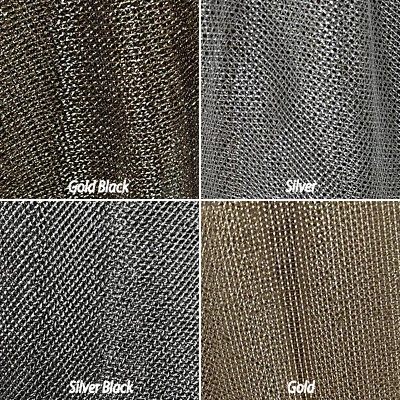 SILVER/BLACK/GOLD Metallic Glitter Mesh Fishing Net Fabric Stage Costume DIY 60" - Image 1 of 4