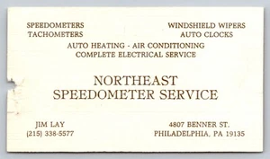 1970s 1980s Business Card Northeast Speedometer Service Philadelphia PA Vtg - Picture 1 of 2