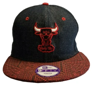 Chicago Bulls New Era Youth 9Fifty NBA Denim Baseball Cap Hat- Stylish Headwear - Picture 1 of 7