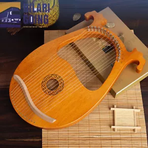 Arpa de lira caoba alta dureza 16 cuerdas llave afinadora cuerda pastilla vintage - Imagen 1 de 7