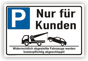 Schild -Nur für Kunden- Parkplatzschild Parken Privatparkplatz Parkschild P0018 - Bild 1 von 3