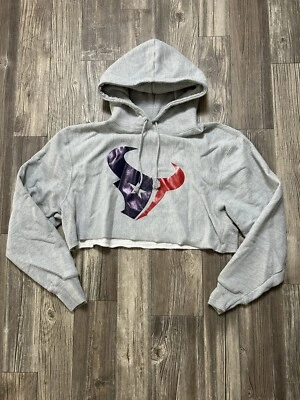 Sudadera con Capucha Champion Tejido Inverso Houston Texans Para Mujer L Gris Recortado Fútbol Foto 1 de 4