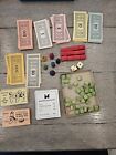 Vintage Monopoly Game Parker Brothers 1930s wood pieces Deeds Money