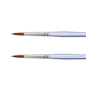 2x Jasart Round Size 3 Paint Brush Needle-Fine Point Oil/Watercolour Red Sable - Picture 1 of 2