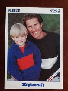 Stylecraft Fleece Knitting Pattern No 4642 Sweater 24-46" Vintage - Picture 1 of 3