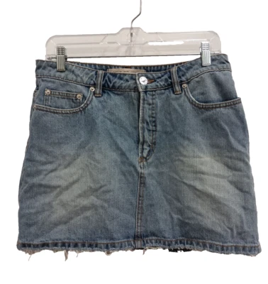 Marc By Marc Jacobs Womens Iconic Denim Mini Skirt Size 28 Blue Raw Hem Cotton - Изображение 1 из 4