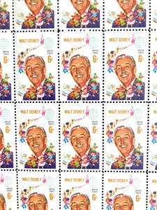1968 - WALT DISNEY / MINT /Full Sheet/ Never Hinged / 50 Vintage Postage Stamps - Picture 1 of 7