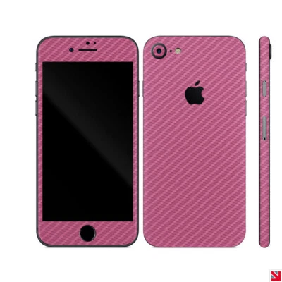 Calcomanía de recubrimiento de vinilo pegatina de fibra de carbono rosa para iPhone 7 Foto 1 de 2