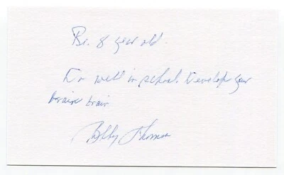 Bobby Thomson Signed 3x5 Index Card Autograph Baseball MLB 1951 New York Giants - Image 1 of 2