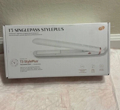 T3 SinglePass StlyePlus 1” Straightening Styling Iron 9 Heat Mod77590 - Image 1 of 4