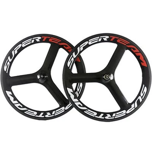 65mm 3 Spoke Wheels Clincher Carbon Wheelset Tubular Tri Spoke Carbon Road Wheel - Picture 1 of 8