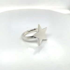 Anello STELLA GRANDE Solido Semplice .925 Dichiarazione Argento Sterling_ R0896S - Foto 1 di 5