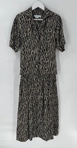 Doncaster Skirt Set Womens 4 Black Beige Vintage Zebra Animal Print Casual 2pc - Picture 1 of 21