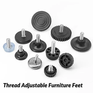 M6 M8 M10 Height Adjustable Chair Leg Feet Furniture Mat Anti-slip Screw-in Base - Picture 1 of 88