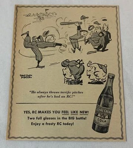 1952 RC Cola Anzeige ~ BASEBALL ~ er wirft immer grandios - Bild 1 von 1