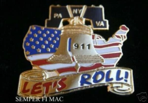 nUNITED 93 PA VA WTC 9-11 NEW YORK PIN LETS ROLL US NAVY ARMY AIR FORCE MARINES - Picture 1 of 1